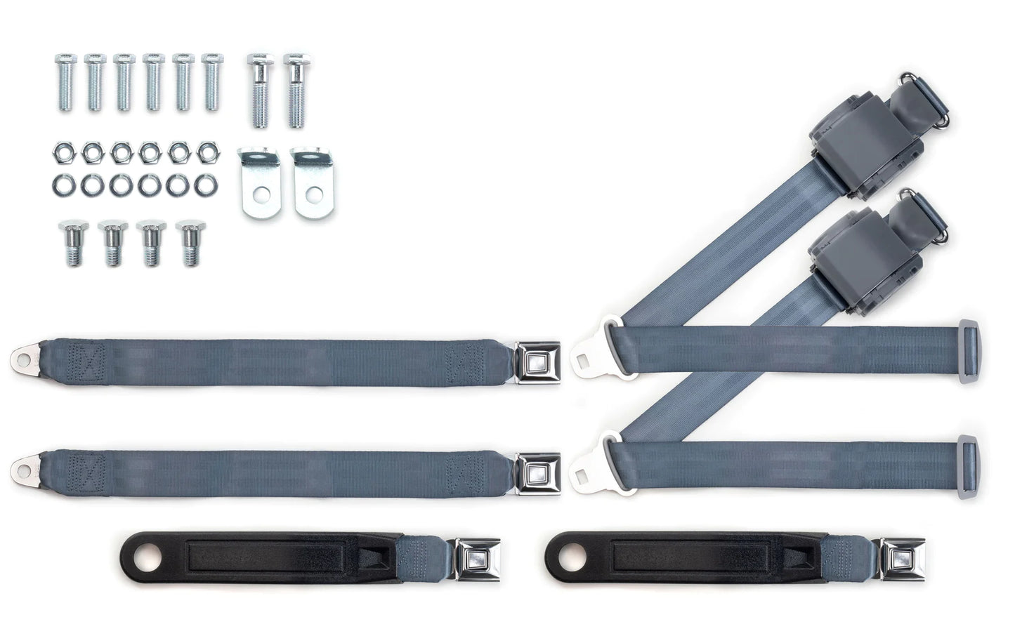 1973-91 GM or Chevrolet Truck Shoulder Belt Kit with Push Button Buckles – For Bench Seats