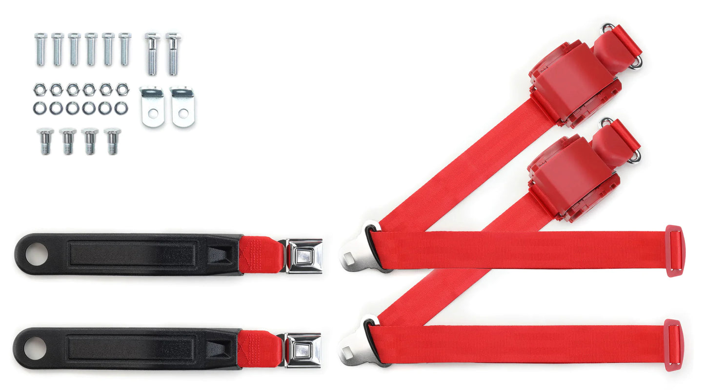 1973-91 GM or Chevrolet Truck Shoulder Belt Kit with Push Button Buckles – For Bucket Seats