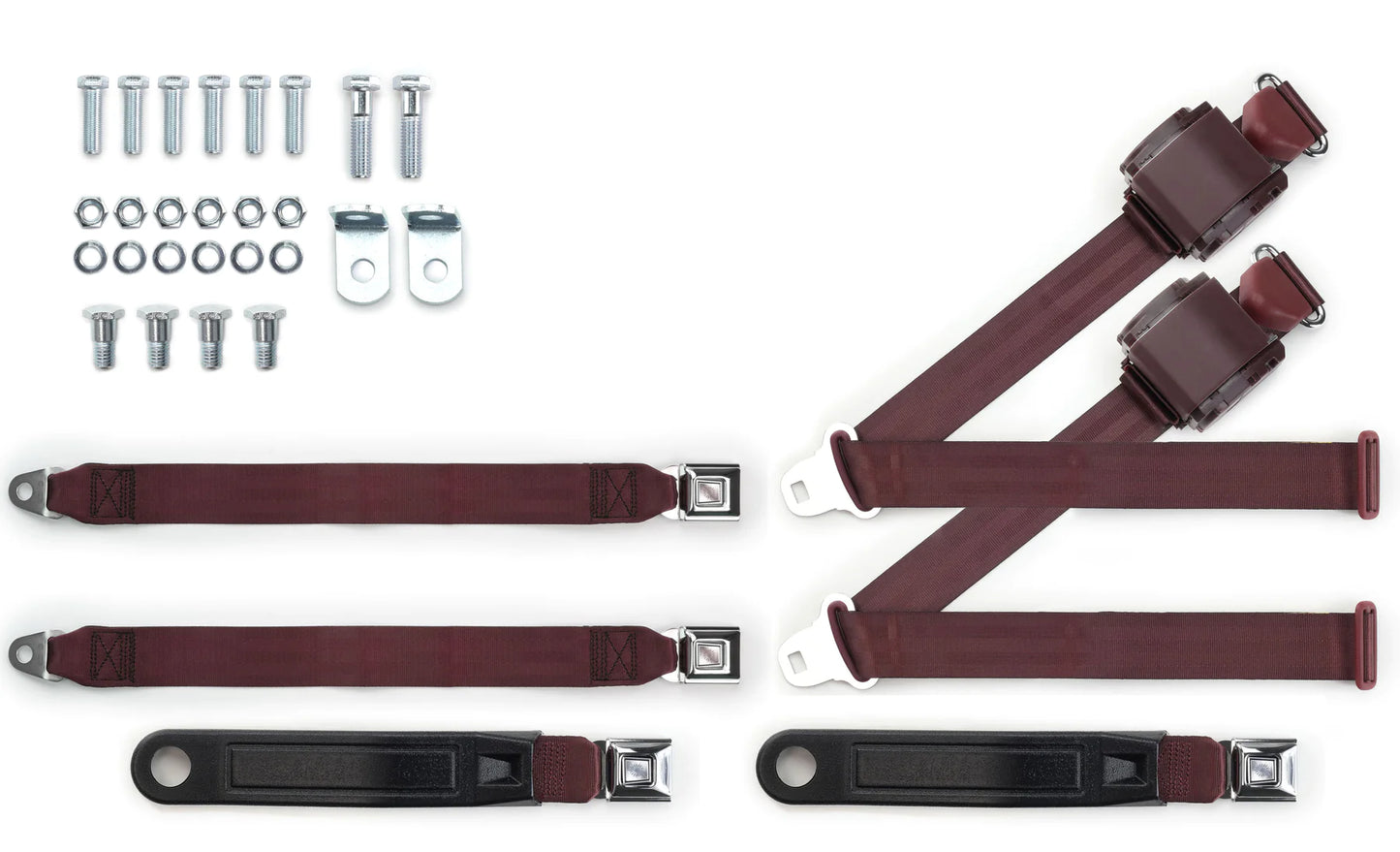 1973-91 GM or Chevrolet Truck Shoulder Belt Kit with Push Button Buckles – For Bench Seats