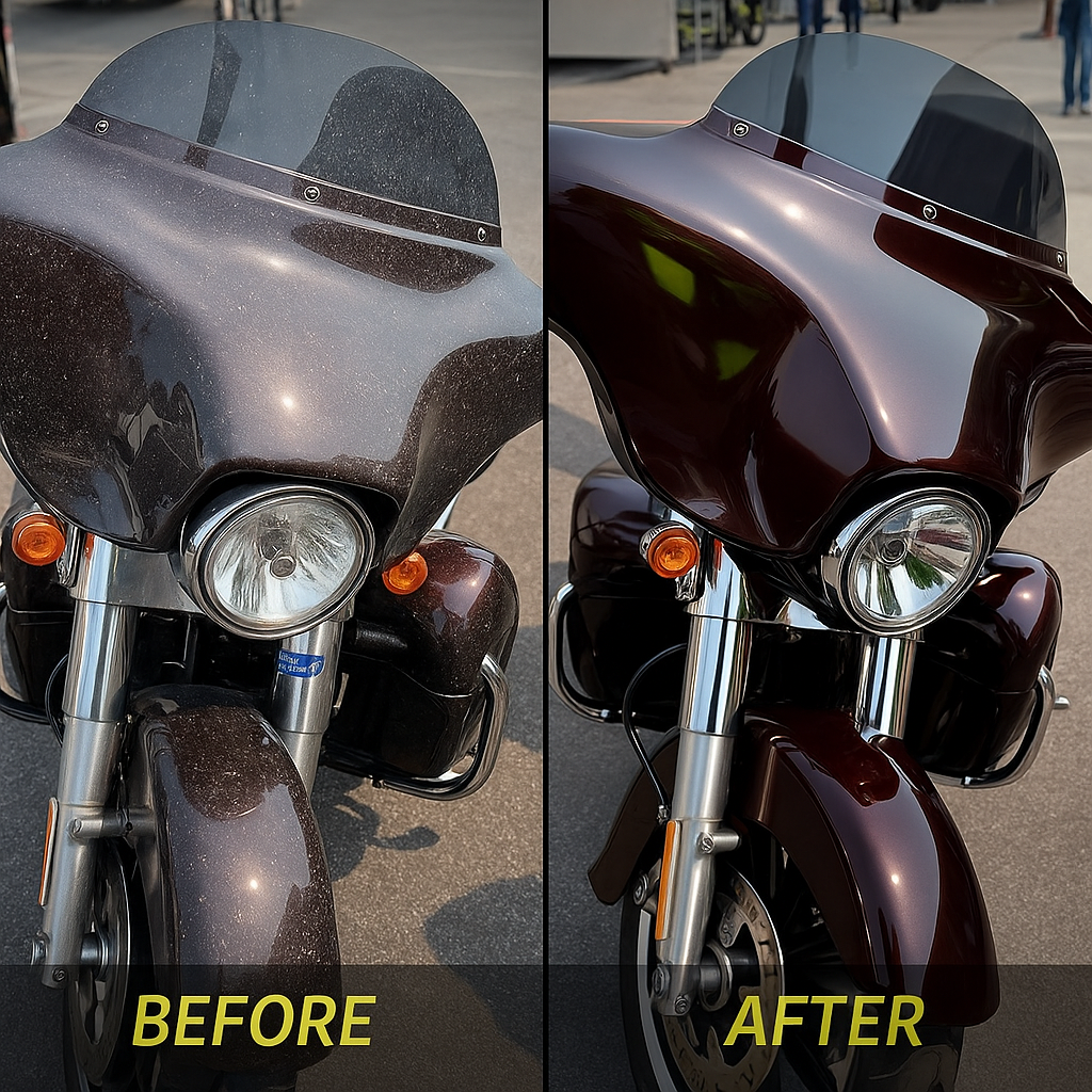 WASH&WHIPS MotoPro Motorcycle Detailing Kit - Clean, Shine & Protect