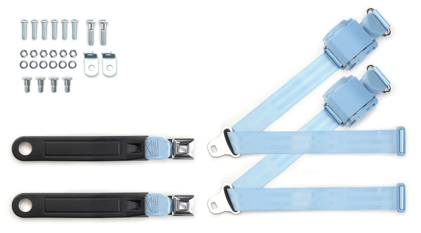 1973-91 GM or Chevrolet Truck Shoulder Belt Kit with Push Button Buckles – For Bucket Seats